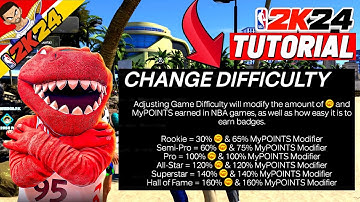 NBA 2K24 HOW TO CHANGE GAME DIFFICULTY !