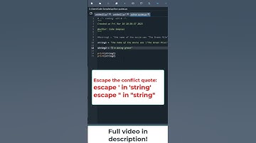 #Python The Escape Character "\". #datascience #programming
