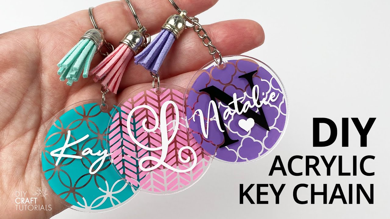 ACRYLIC KEYCHAIN TUTORIAL DIY, Vinyl on Acrylic Keychains