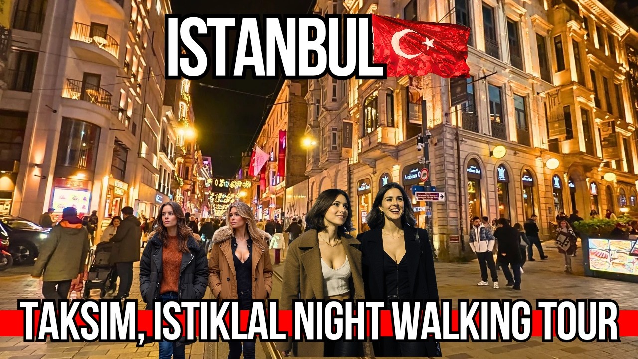 Ultimate Istanbul After Dark 4K Walk: Taksim & Istiklal Street Night Experience | Shops & Food