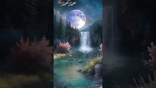 NIGHTTIME WATERFALL WALLPAPER HD screenshot 1