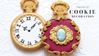 お菓子作家のアイシングクッキー　　『宝石の懐中時計 | Antique Pocket Watch Cookies』