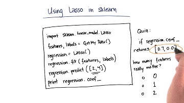 Using Lasso in sklearn Quiz - Intro to Machine Learning