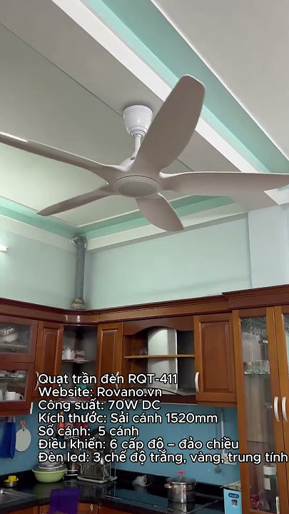Mẫu quạt trần đèn RQT 411 tại Rovano
