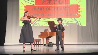 Sydney 13 And Madison 7 Li-Jenkins Playing Bach Double At The Cais Talent Show