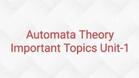 MSc computer science Automata Theory Important Topics Unit-1 #1st year #2nd semester