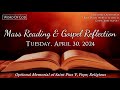 Today's Catholic Mass Readings and Gospel Reflection - Tuesday, April 30, 2024