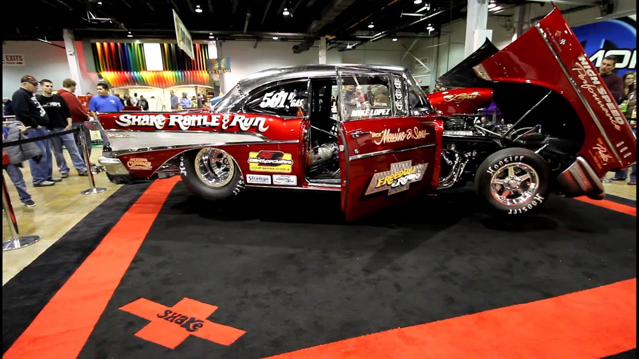 "SHAKE RATTLE & RUN" LEGENDARY '57 CHEVY DRAG CAR AT WORLD OF WHEELS 2012 CHICAGO YouTube