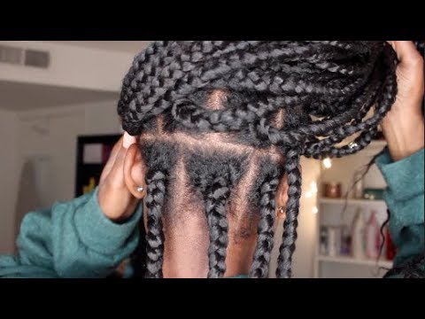 JUMBO Box Braids Tutorial DETAILED Low Tension - YouTube