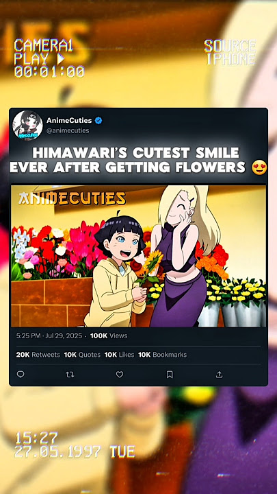 Himawari’s Cutest Smile Ever After Getting Flowers 😍💐 #anime #animeedit #boruto #edit  #shorts