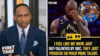 FIRST TAKE | "OKC Sweep LAL" - Stephen A. on LeBron Admit Lakers Couldn't Keep Up with OKC Talent