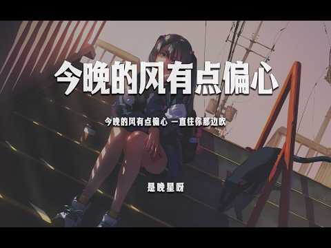 是晚星呀《今晚的風有點偏心》“今晚的風有點偏心 一直往你那邊吹”【動態歌詞/PinyinLyrics】♪