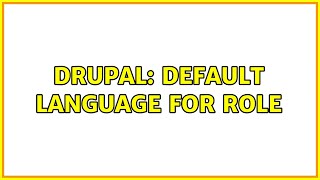 Drupal: Default language for role Wealth