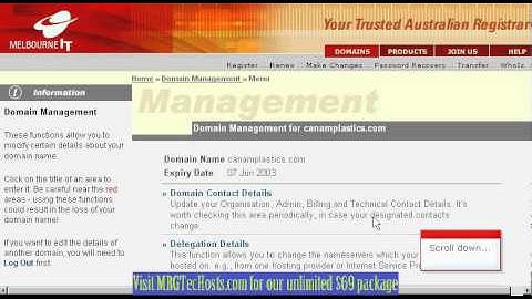 [MRGTecHelp.com DNS Tutorial Series] Making Domain Name Server (DNS) Changes at MelbourneIT