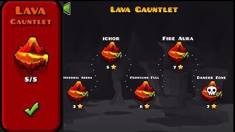 Geometry Dash Lava Gauntlet all levels Complete.