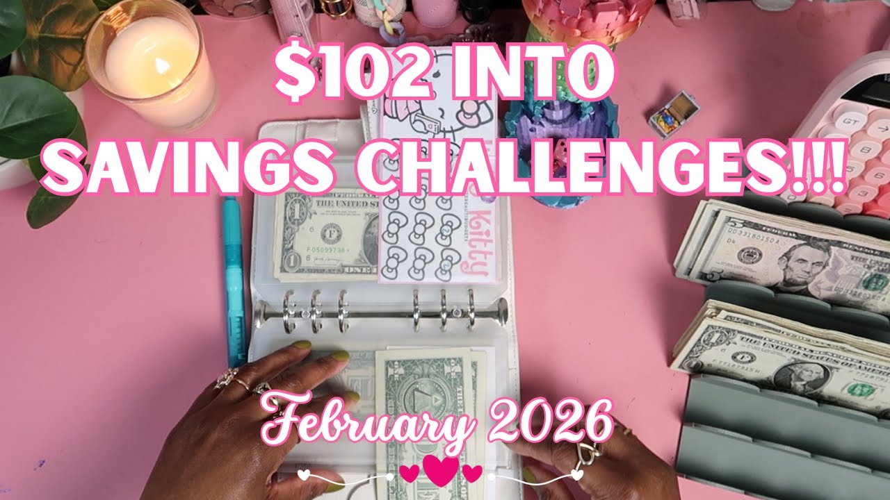 Save $102 With Me | Roll and Save | New Challenges | February 2026 #cashenvelopesystem #budgets