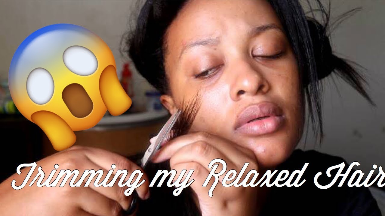 Trimming/Dusting my Relaxed Hair YouTube