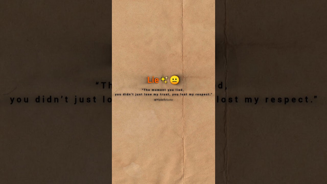 Trust Once Lost, Never the Same Again🌚