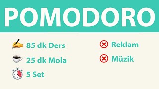 Pomodoro Tekniği - 85 dk Ders 25 dk Mola (5 Set) - Reklamsız - Müziksiz