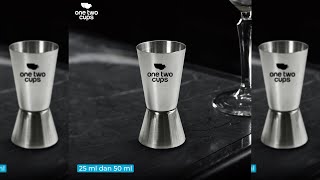 One Two Cups Gelas Ukur Bartender Double Jigger Measuring Cup - KM2 - video