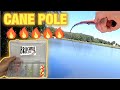 Fishing With a CANE POLE Using ARTIFICIAL Bait