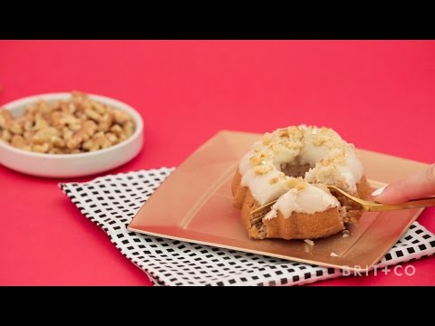 How to Make Maple Bourbon Walnut Mini Bundt Cakes
