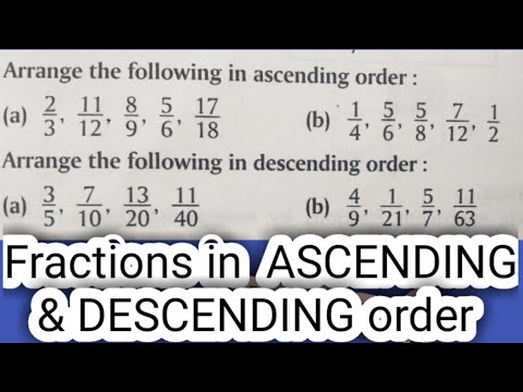 How To Arrange Fractions In Ascending & Descending Order || Class 4-5 ...