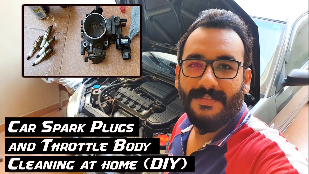Car Throttle body Cleaning Spark plugs cleaning Honda Civic 2005