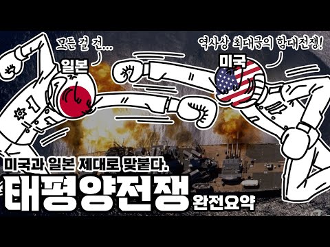 미국과 일본의 역사상 최대급 함대전쟁, "태평양전쟁" 요약