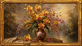 Golden Orchid Riverside Serenity 🌺 | Luxury Orchid Frame TV Art | Relaxing 4K Gallery Display | 2 Hr screenshot 2