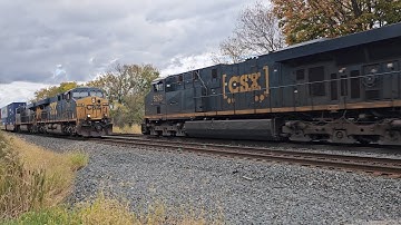 Lots Of Csx Part 2 CSX 491 Yn2 Loco Tripple Header & Empty Rubbish Train