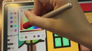 ASMR (?) Coloring with Samsung Tab S7 FE | PENUP | real sound, no music screenshot 1