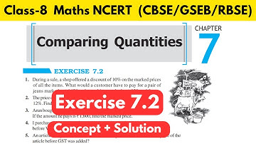 Class 8 Maths Chapter 7 Comparing Quantities Exercise 7.2 #class8maths