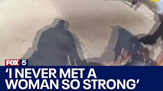 Female officer takes down burglary suspect