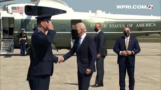 VIDEO NOW: Gov. McKee greets Presidents Biden at Quonset