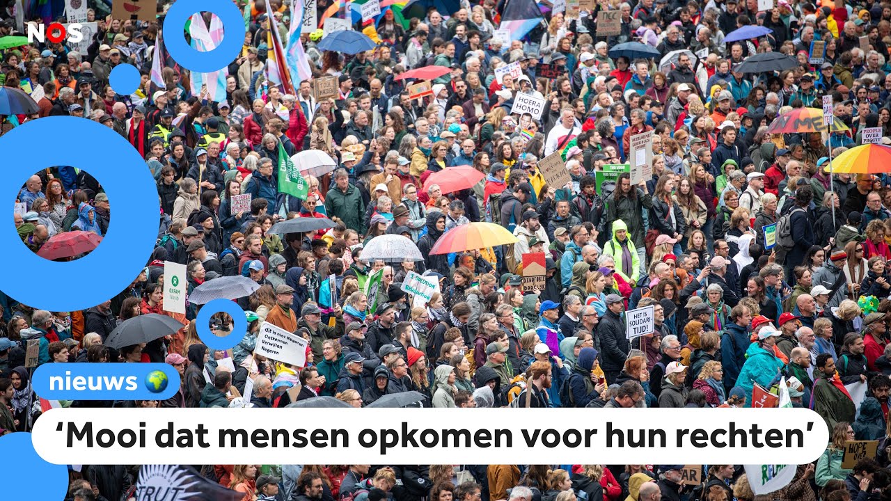 Demonstratie in Amsterdam, mensen niet blij met de Nederlandse regering