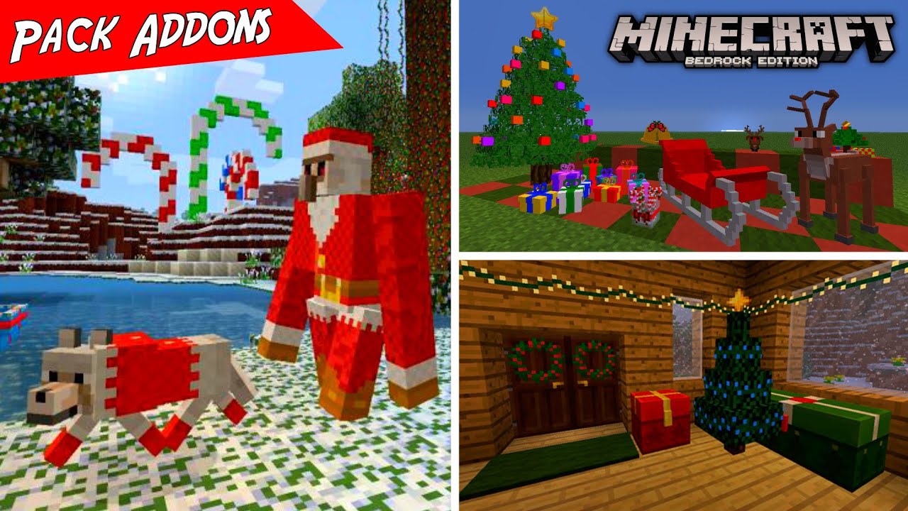 PACK DE ADDONS NAVIDEÑOS PARA MINECRAFT PE / BEDROCK 1.16 - ADDON DE ...