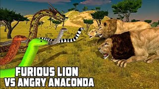 Best Dino Games - Furious Lion vs Angry Anaconda Snake Android Gameplay screenshot 3
