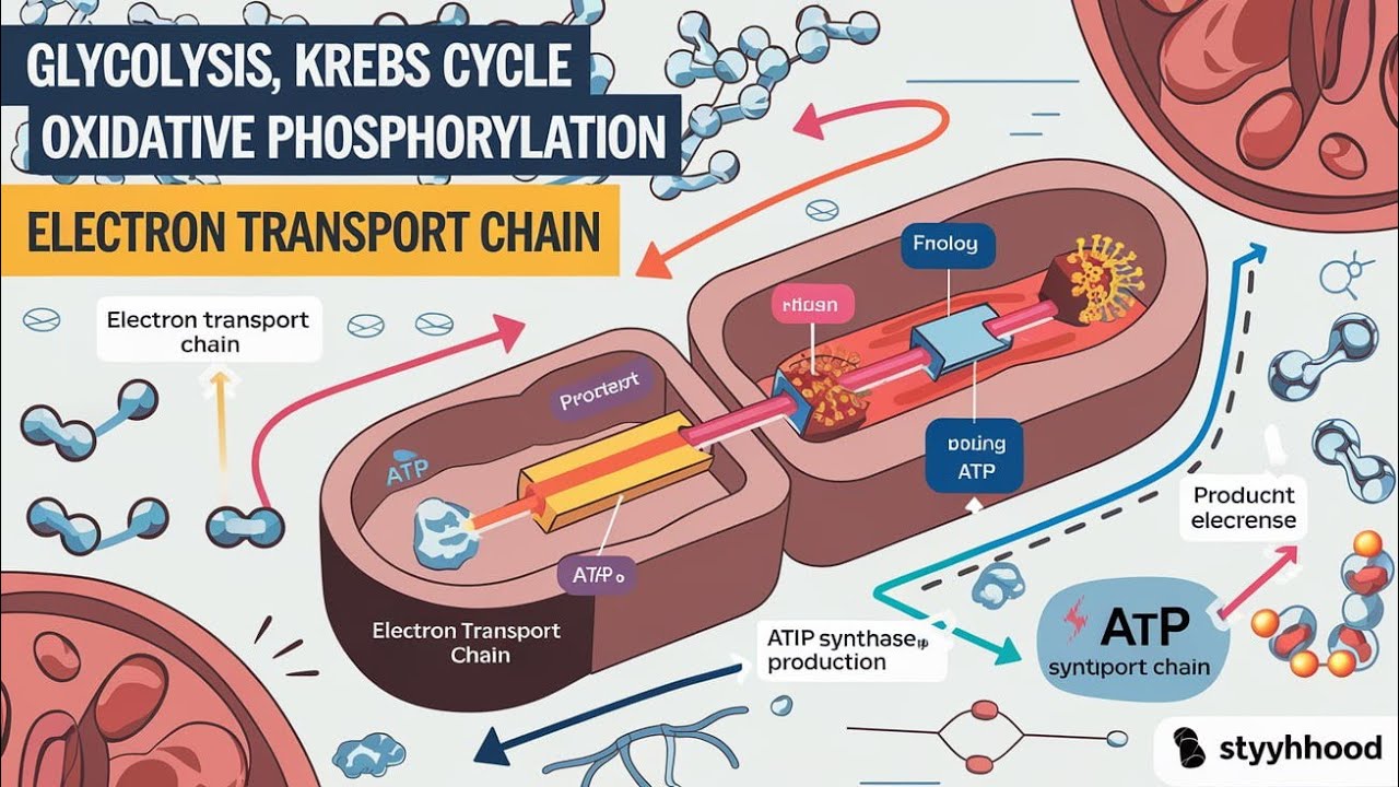 Glycolysis , Krebs Cycle & Oxidative Phosphorylation | Electron ...