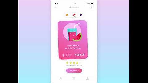 UI Interaction | Fruit app |  Adobe XD