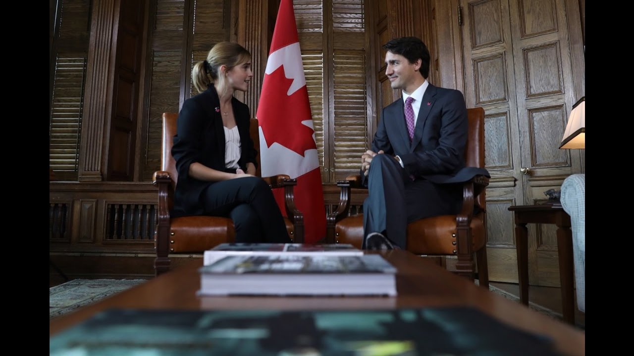 Emma Watson Meets Prime Minister Justin Trudeau - YouTube