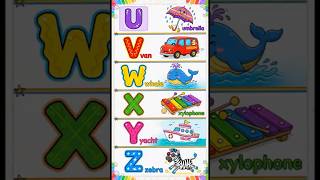 Learn Letters U to Z | Fun ABC Song for Kids 🌈 | Alphabet Learning Video #shorts #vocabularyforkids