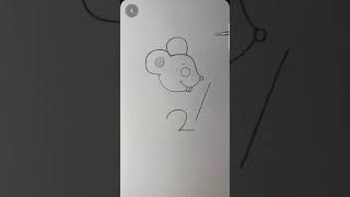 طريقه رسم فأر  بالارقام للاطفال