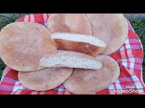 خبز خمير او مطلوع بالفرينه بدون دلك اطبخيه في الفرن الكهربائي او كويزينيار بلا ماتقابليه وتقلبيه