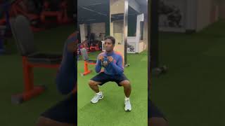Cricketer fitness Goblet squat weighted lunges.#sports#fitness#fitnessmotivation#agility#homeworkout