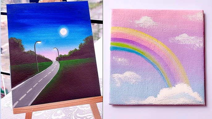 3 Paintings for beginners, 3 mini canvas paintings