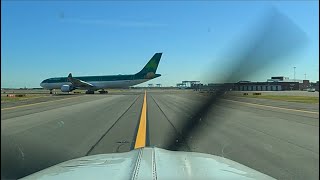Boston Logan Airport - Departure in an A36 Bonanza - Patient Airlift Flight to Presque Isle, Maine