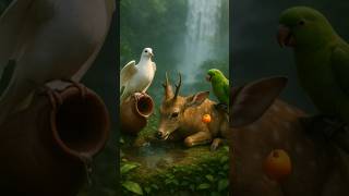 The pigeon and the parrot together saved the deer's life ##shortsfeed #aishorts #short #ytshorts #ai