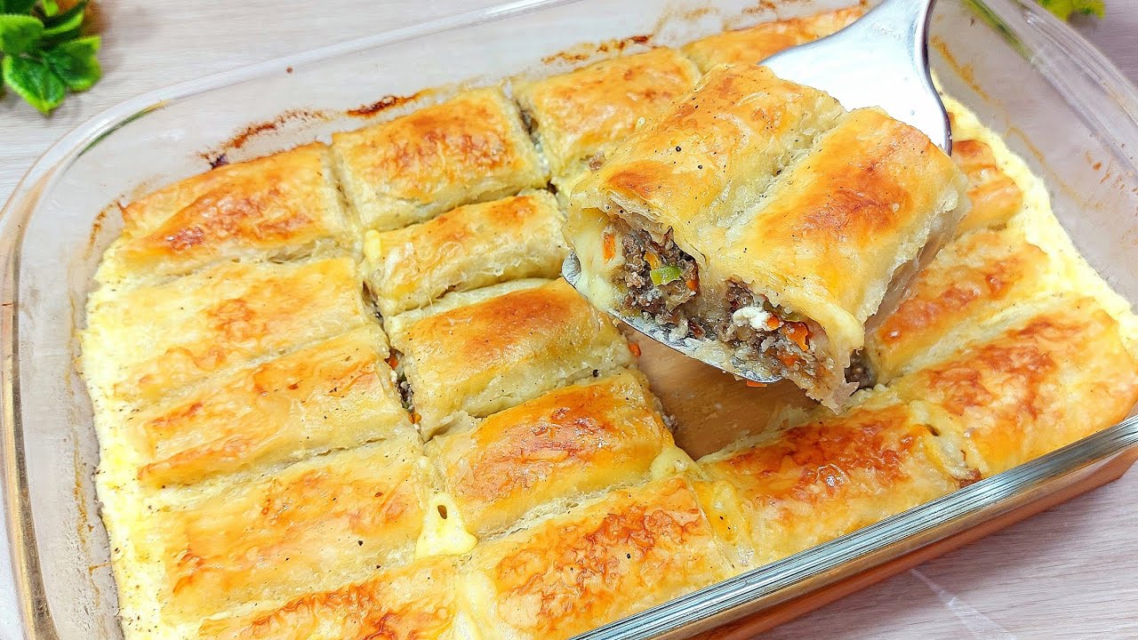 البوريك التركى المورق الطرى⁉️ بربع كيلو لحمة حتعمليه ❗️مع سر التسوية الصحيحة @shimaa81