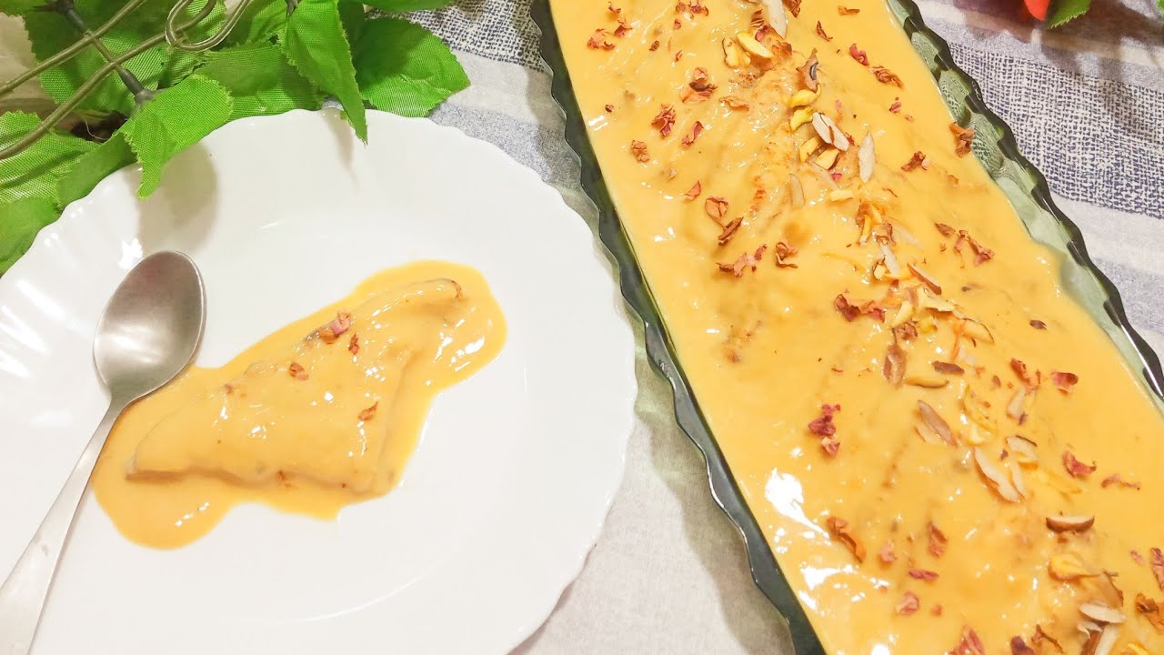 Royal Mango Bread Pudding Crunchy Mango Shahi Tukra recipe by